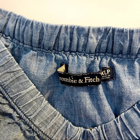 Dress on shoulder elastic XL shorts sleeves denim Abercrombie - Picture 3 of 3